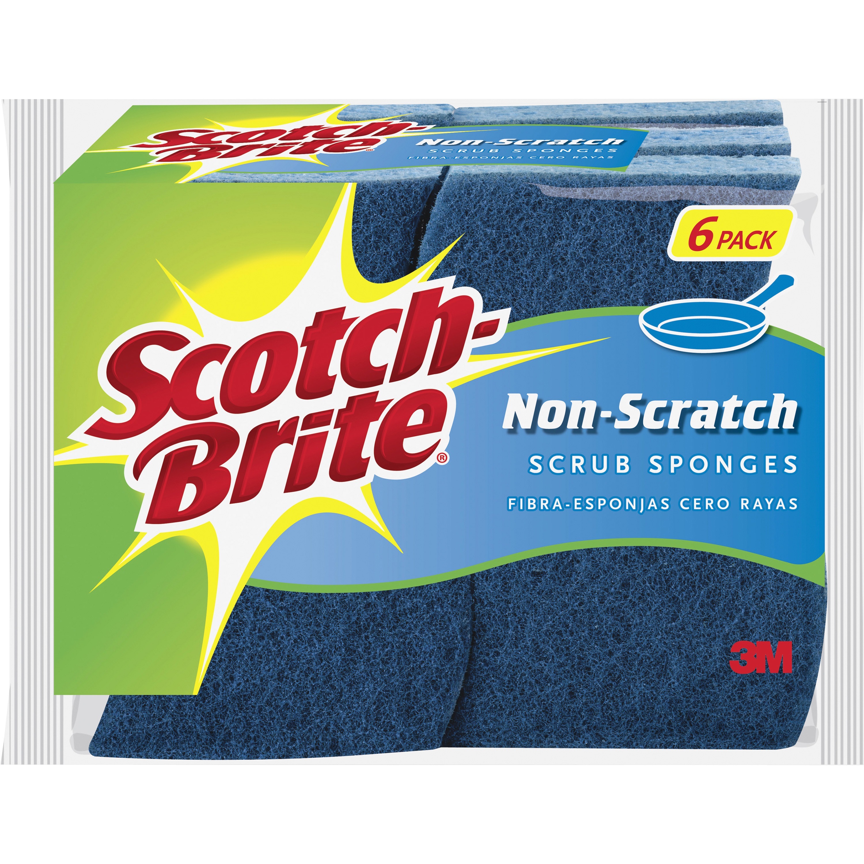 Scotch-Brite Non-Scratch Scrub Sponges - 0.8" Height x 4.3" Width x 2.8" Depth - 30 / Carton - Blue