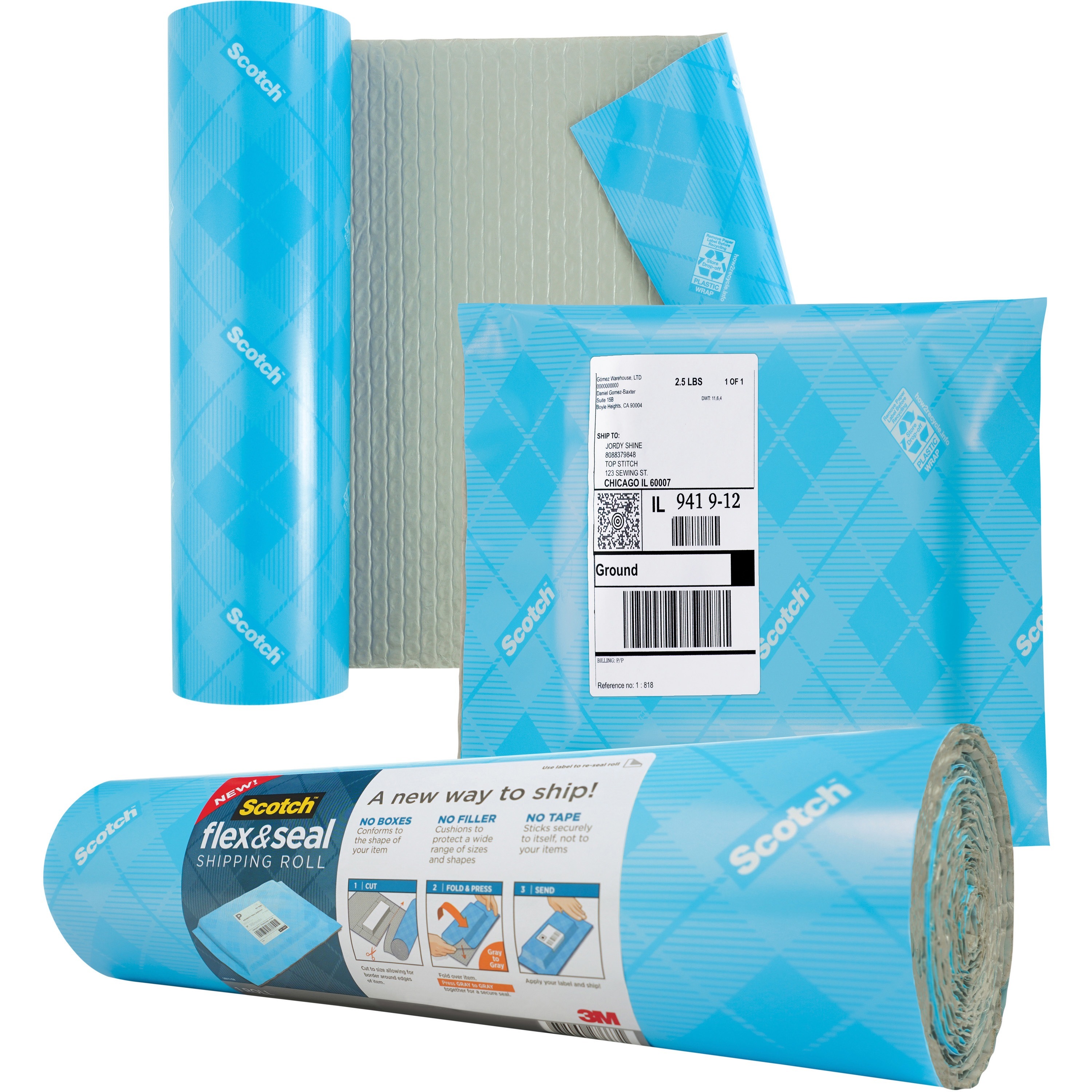 Scotch Flex & Seal Roll?simple Alternative to Cardboard Boxes for sale online 