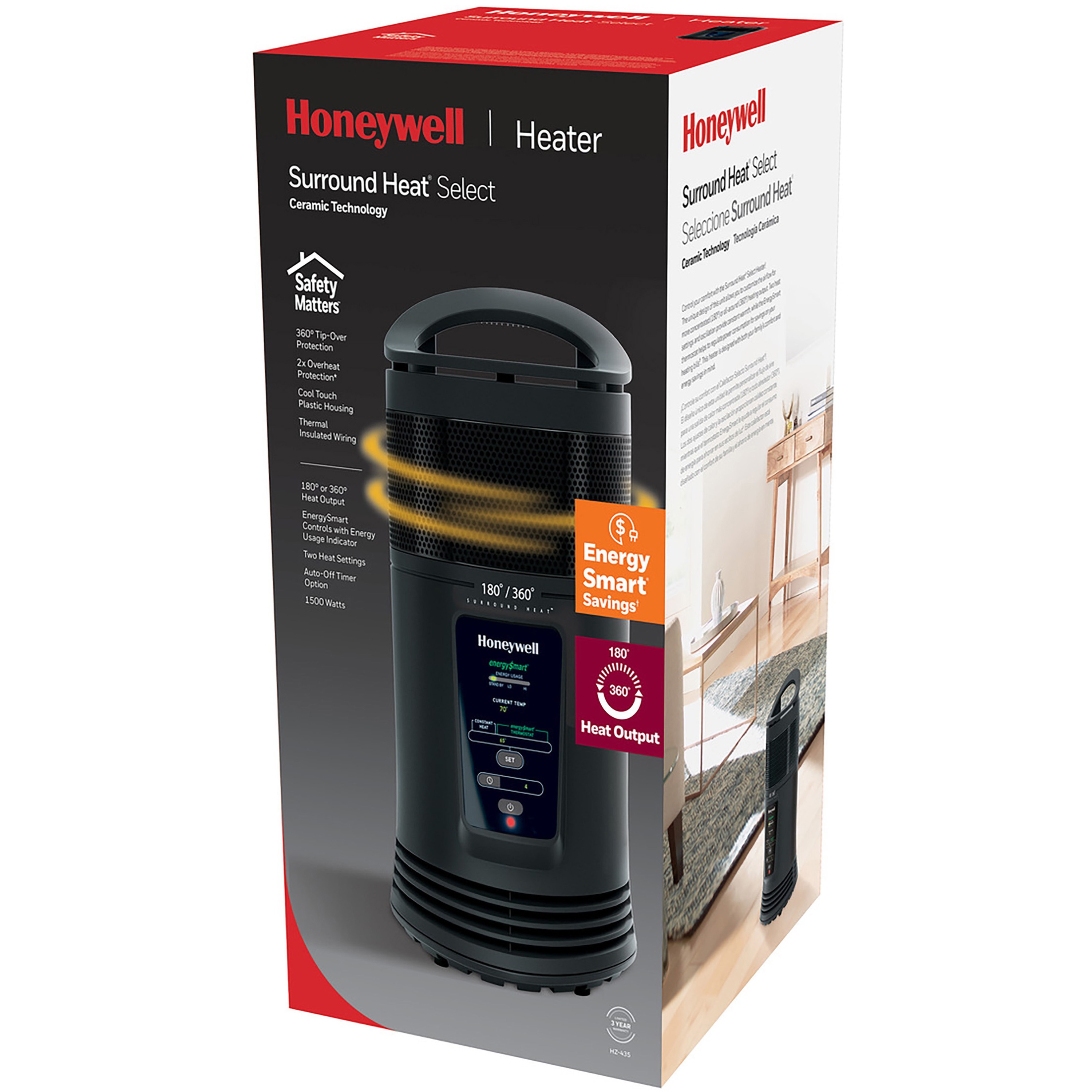 Honeywell Energysmart Surround Ceramic Heater - Electric - Electric 