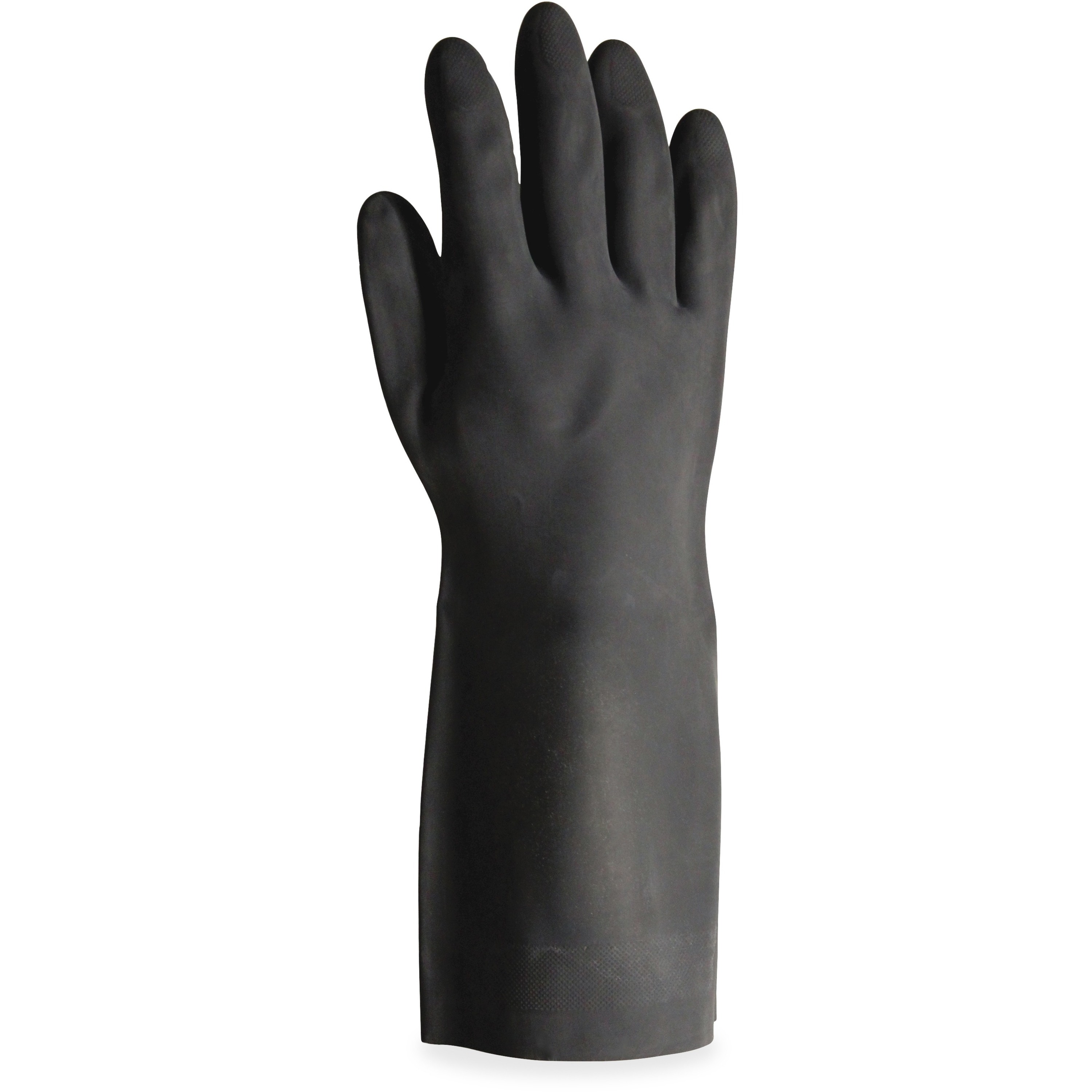 ProGuard Long-sleeve Lined Neoprene Gloves - 30 mil Thickness x 15" Glove Length - Acid, Grease, Oil Protection - Large Size - Unisex - Black - Extra Heavyweight, Flock-lined, Embossed Grip, Chemical Resistant, Tear Resistant, Oil Resistant, Grease Resistant, Acid Resistant, Long Sleeve - For Metal Handling, Photographic Processing, Oil Handling, Chemical, Acid Handling, Laboratory Application, Automotive - 72 / Carton
