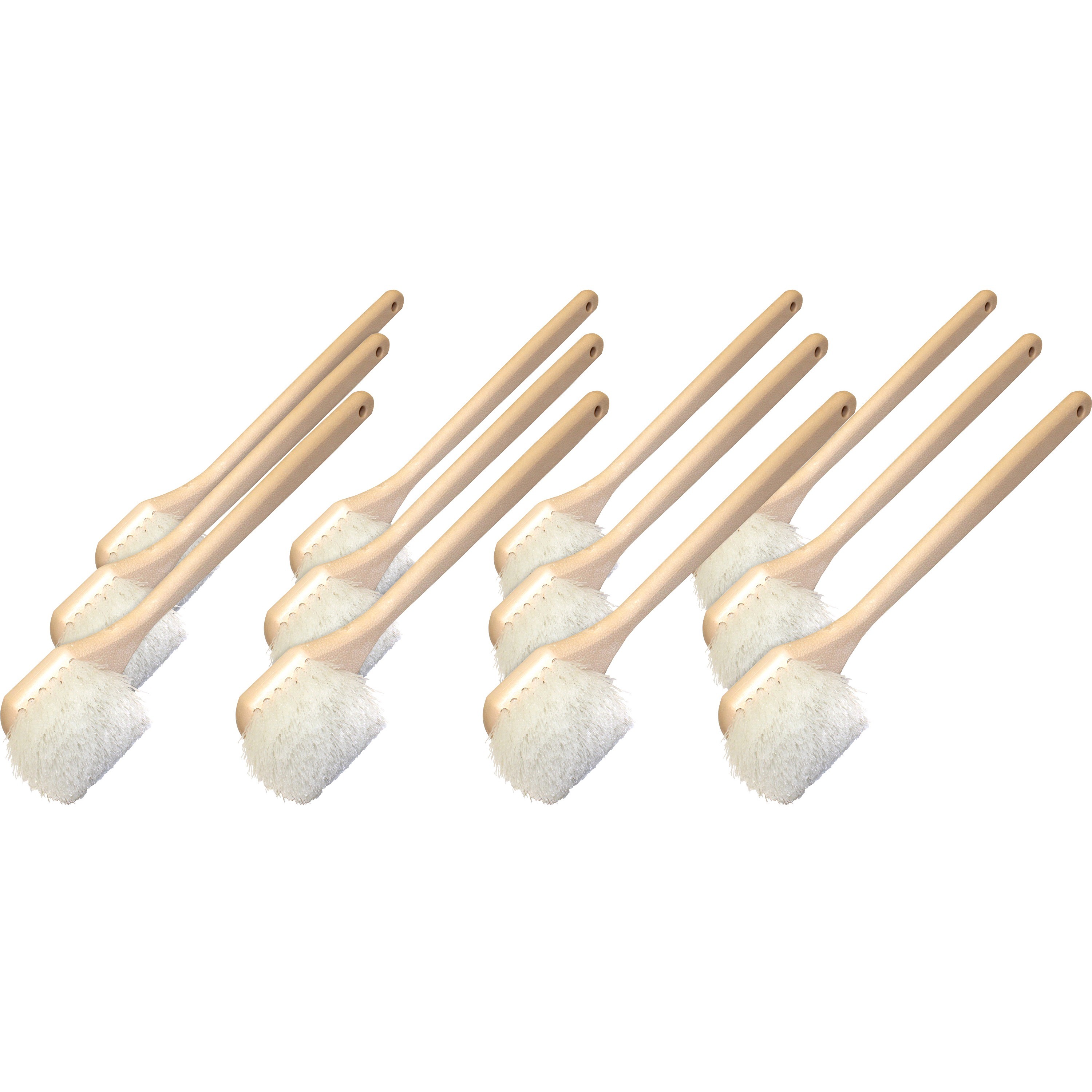Genuine Joe Nylon Utility Brush - Nylon Bristle - 20" Handle Length - White - 12 / Carton