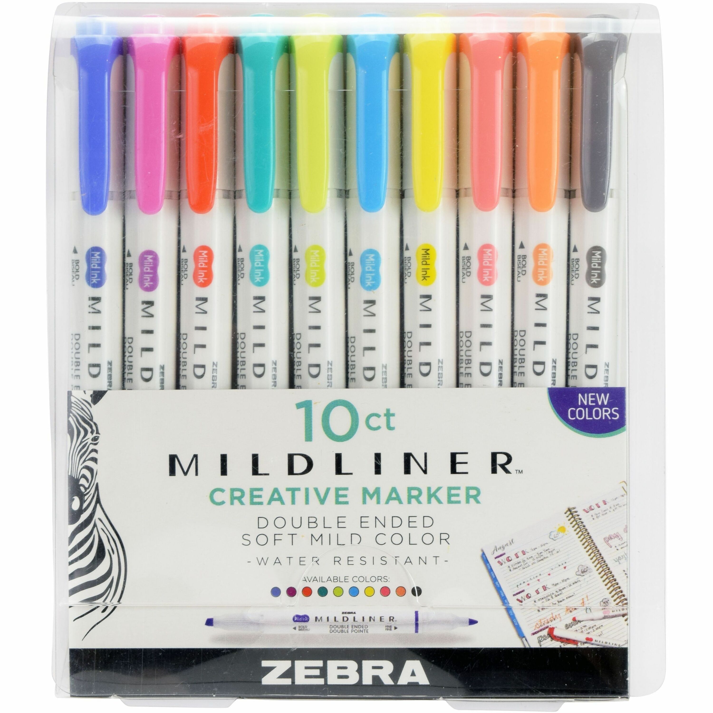 Zebra Pen Mildliner Double-ended Assorted Highlighter Set 10PK