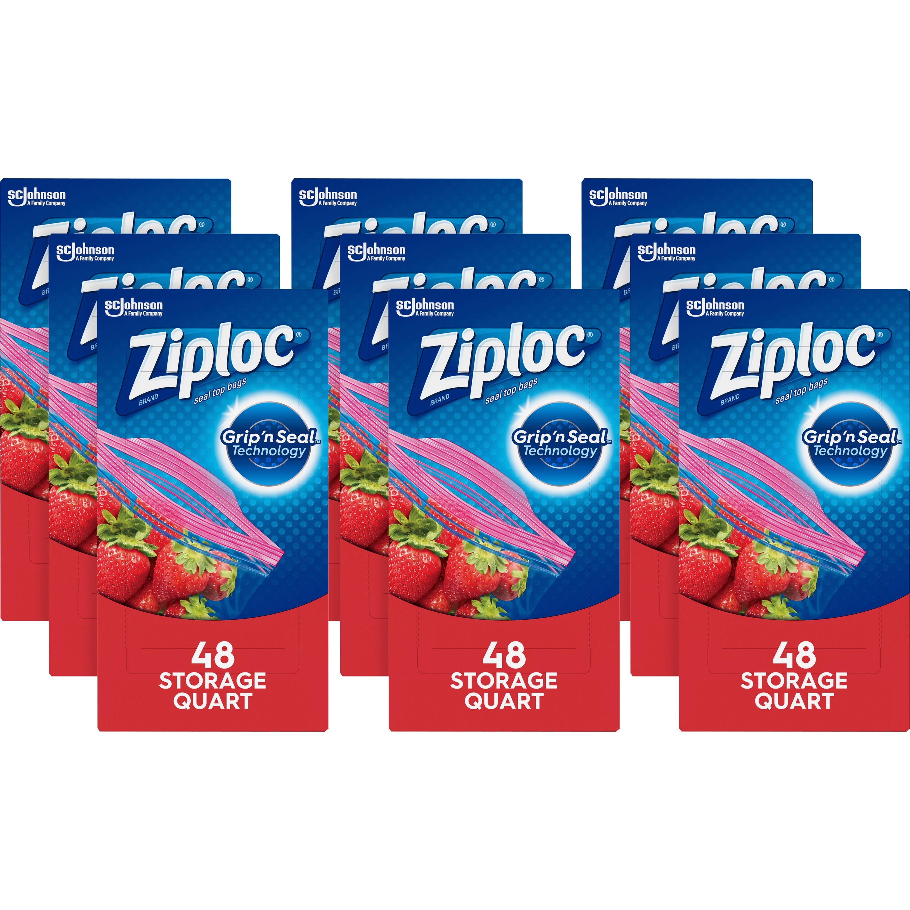 Ziploc Brand Quart Storage Bags with Grip 'n Seal Technology, 48