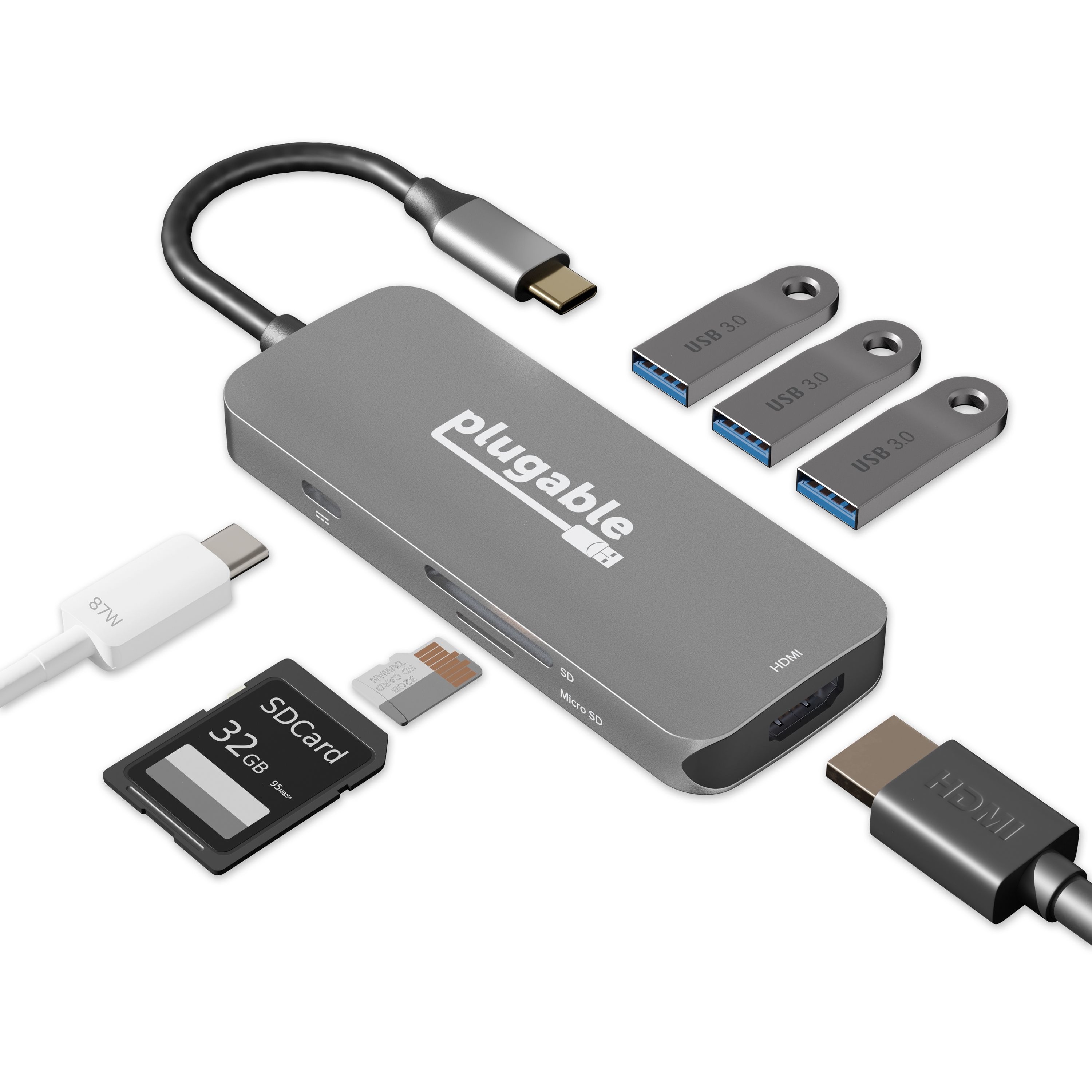 Plugable USB C Triple Display Docking Station with Laptop Charging, for  Thunderbolt, USB4, or USB C Systems, Compatible with Windows, macOS,  ChromeOS