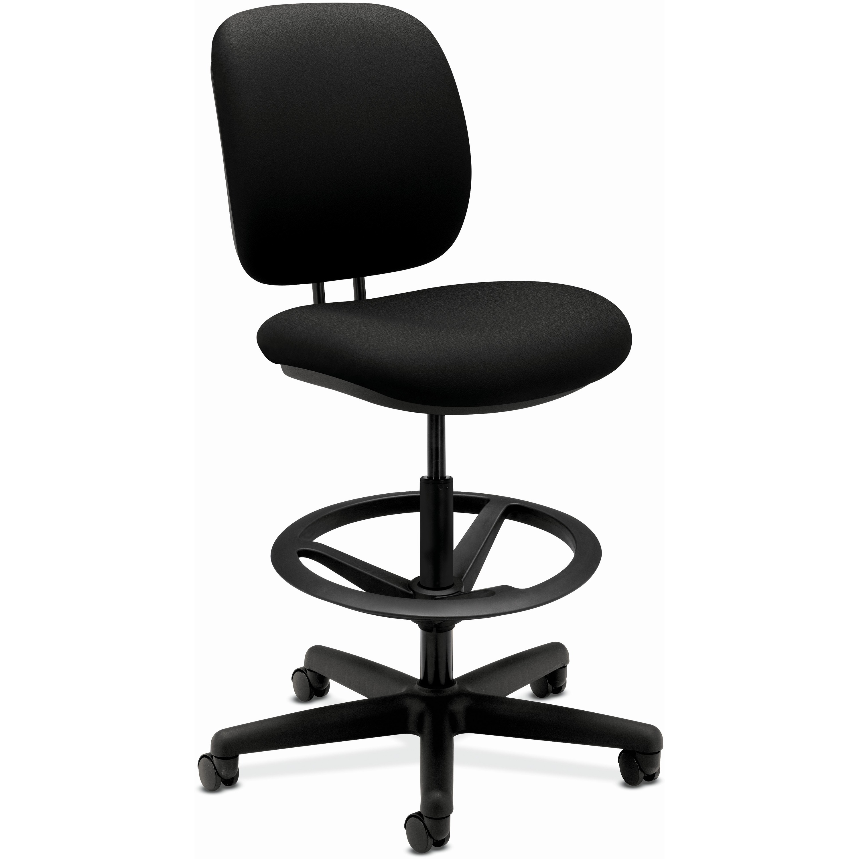 Kamloops Office Systems :: Furniture :: Chairs, Chair Mats & Accessories ::  Chairs :: Stools & Drafting Chairs :: HON ComforTask Stool | Extended  Height, Footring | Black Fabric - Black Polyester,
