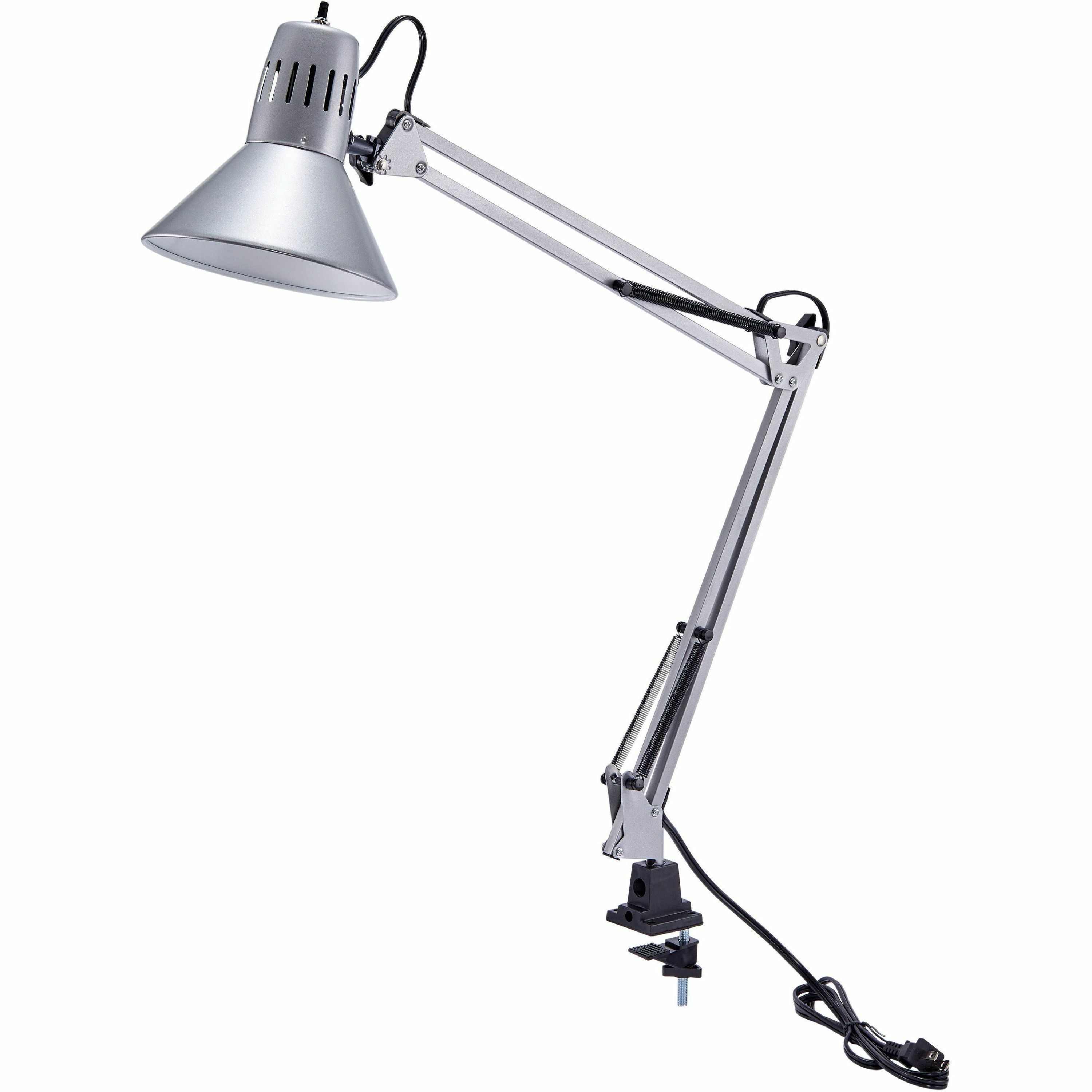 Bostitch Swing Arm Desk Lamp with Clamp, Silver