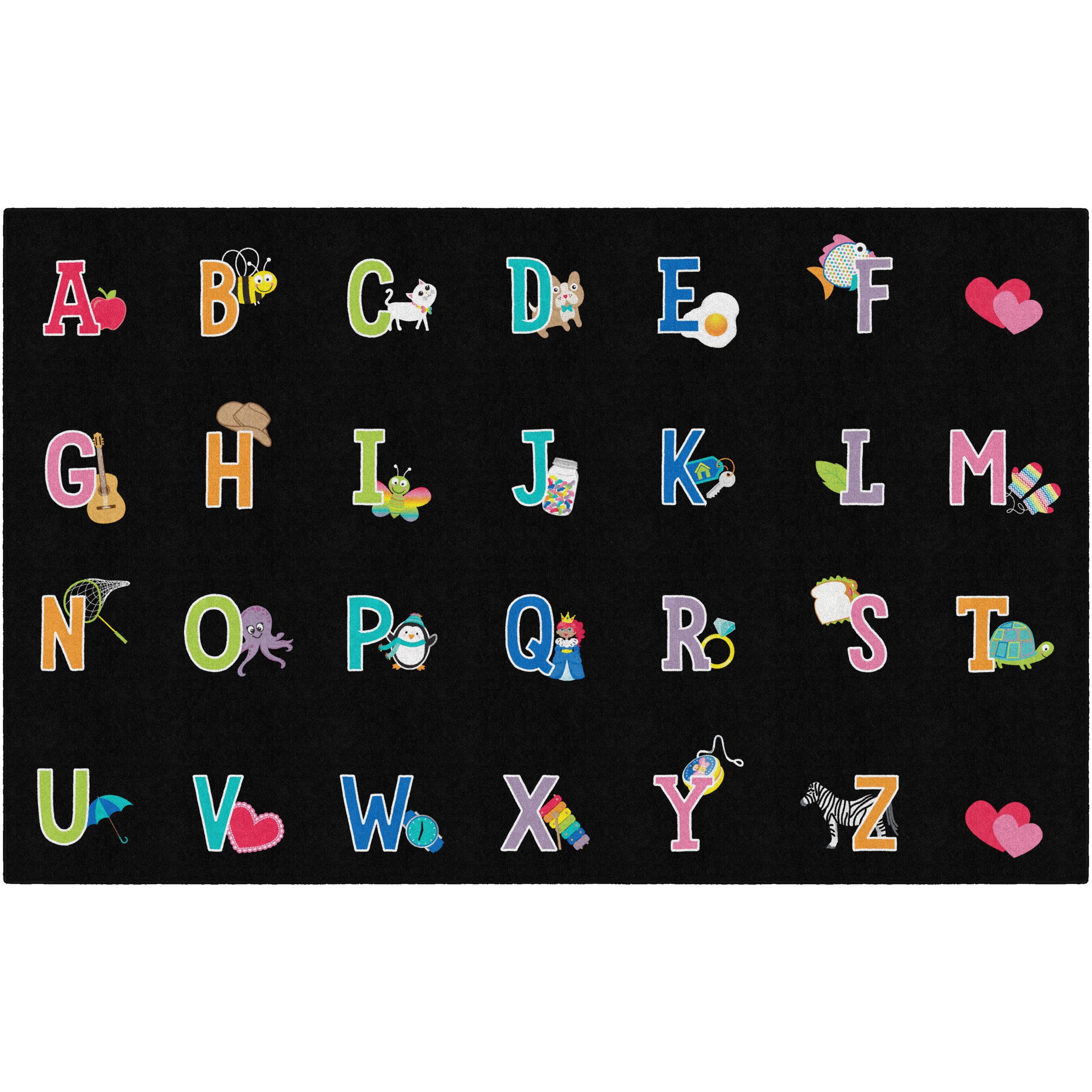 Flagship Carpets Schoolgirl Alphabet Pictures Rug