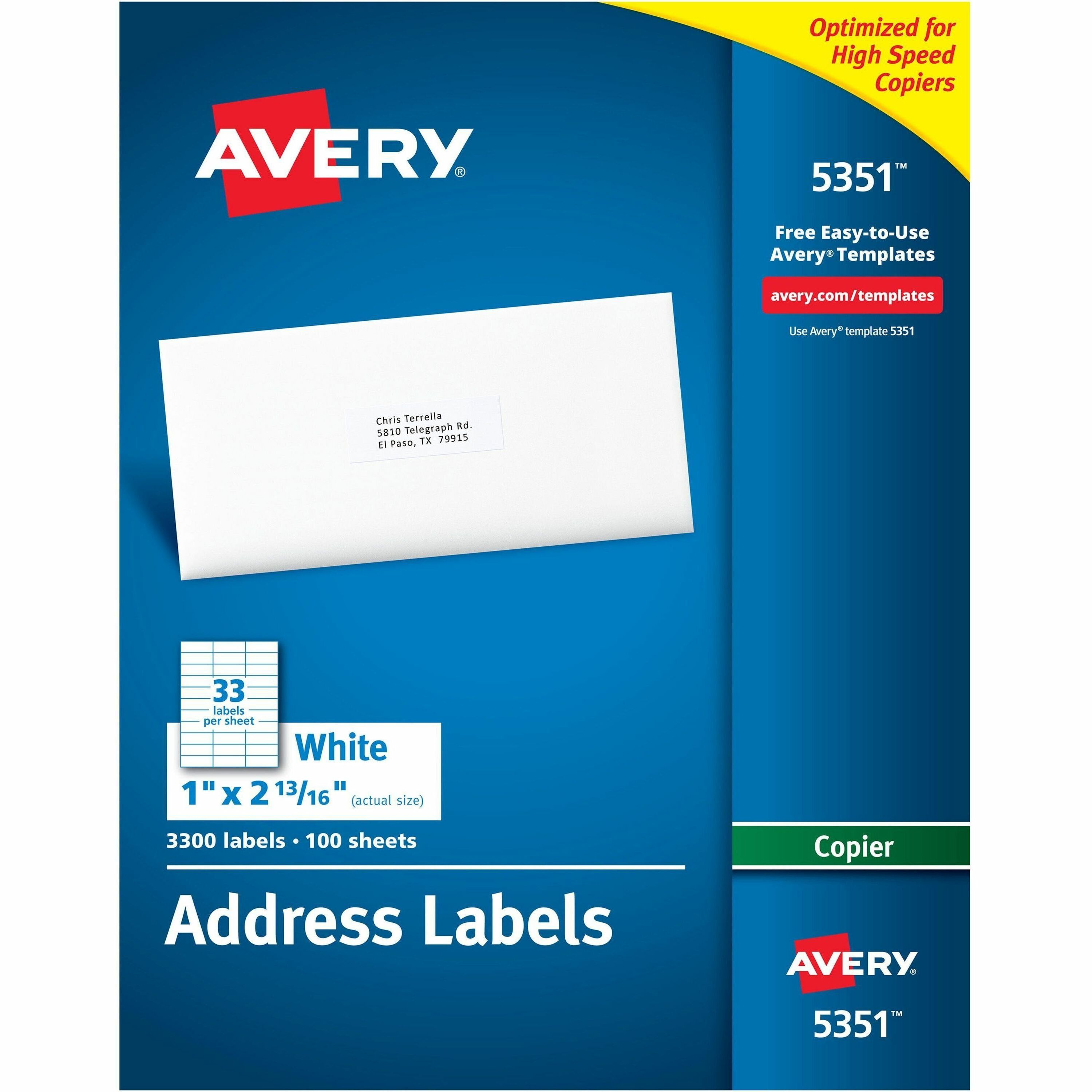 Custom Mailing Address Labels - 96 Qty - Avery