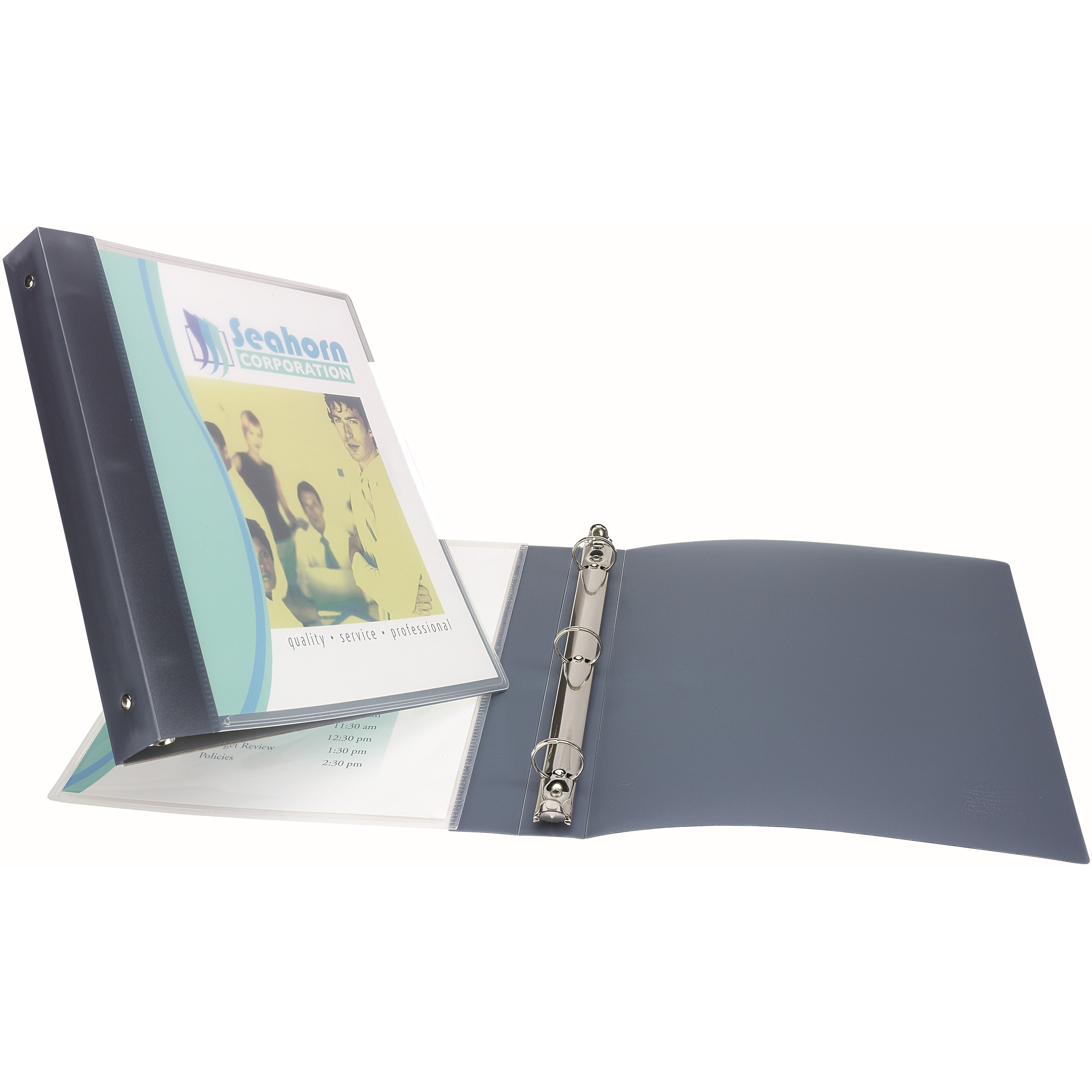 Avery&reg; Flexible View 3 Ring Binder, 1 Inch Round Rings, 1 Gray Binder (17676)
