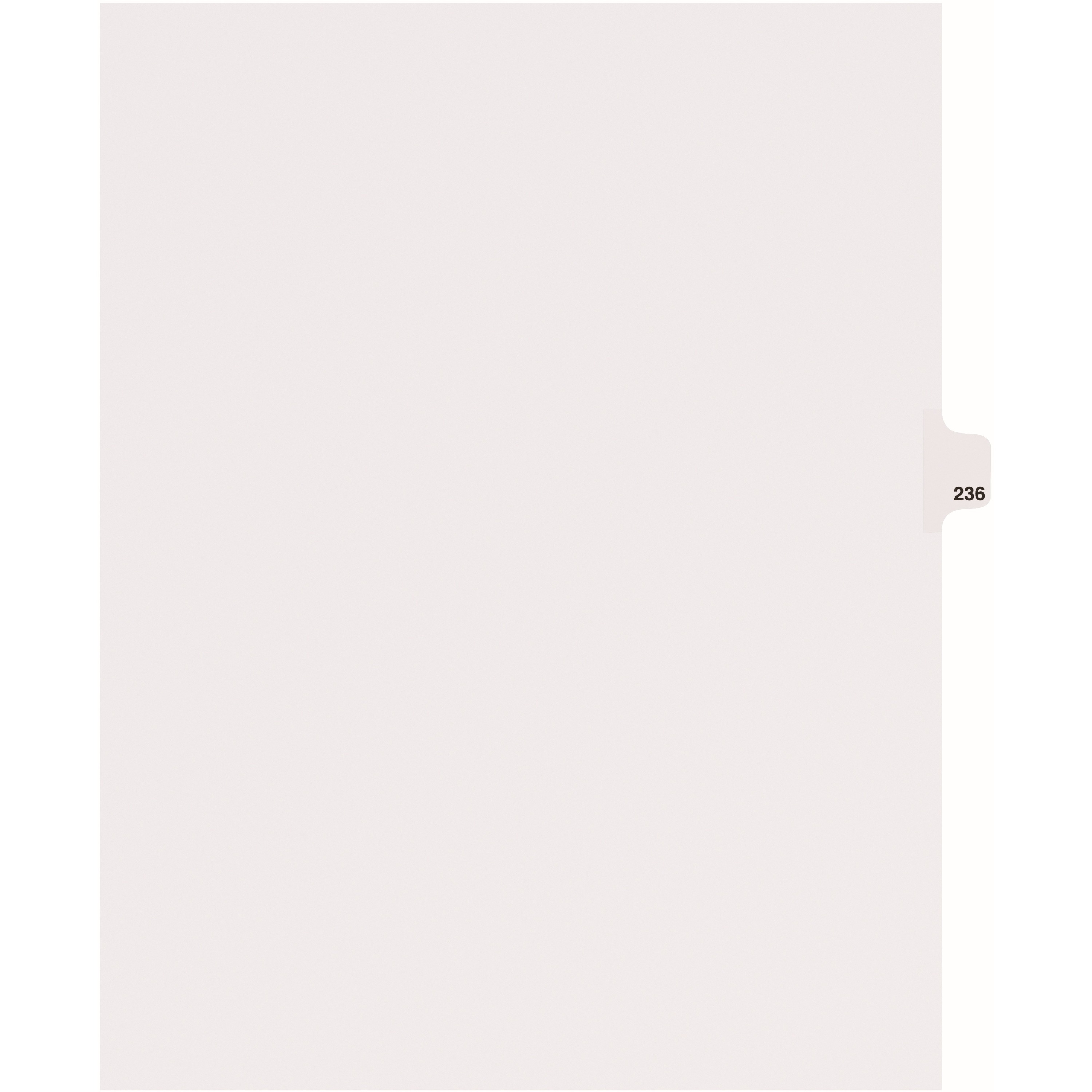 Avery® Side Tab Individual Legal Dividers - 25 x Divider(s) - Side Tab(s) - 236 - 1 Tab(s)/Set - 8.5" Divider Width x 11" Divider Length - Letter - 8.50" Width x 11" Length - White Paper Divider - 20% Recycled - 1