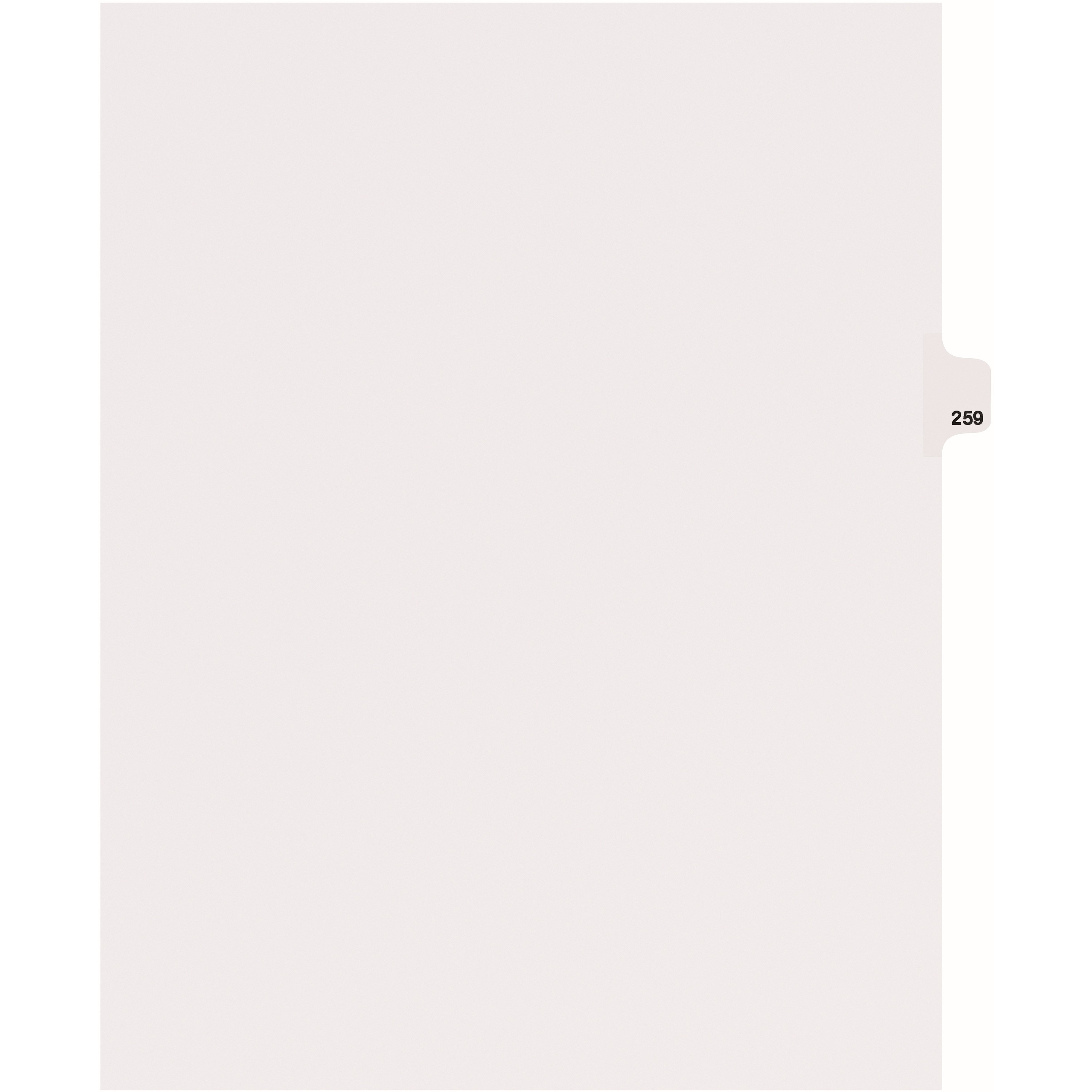 Avery® Side Tab Individual Legal Dividers - 25 x Divider(s) - Side Tab(s) - 259 - 1 Tab(s)/Set - 8.5" Divider Width x 11" Divider Length - Letter - 8.50" Width x 11" Length - White Paper Divider - 20% Recycled - 1