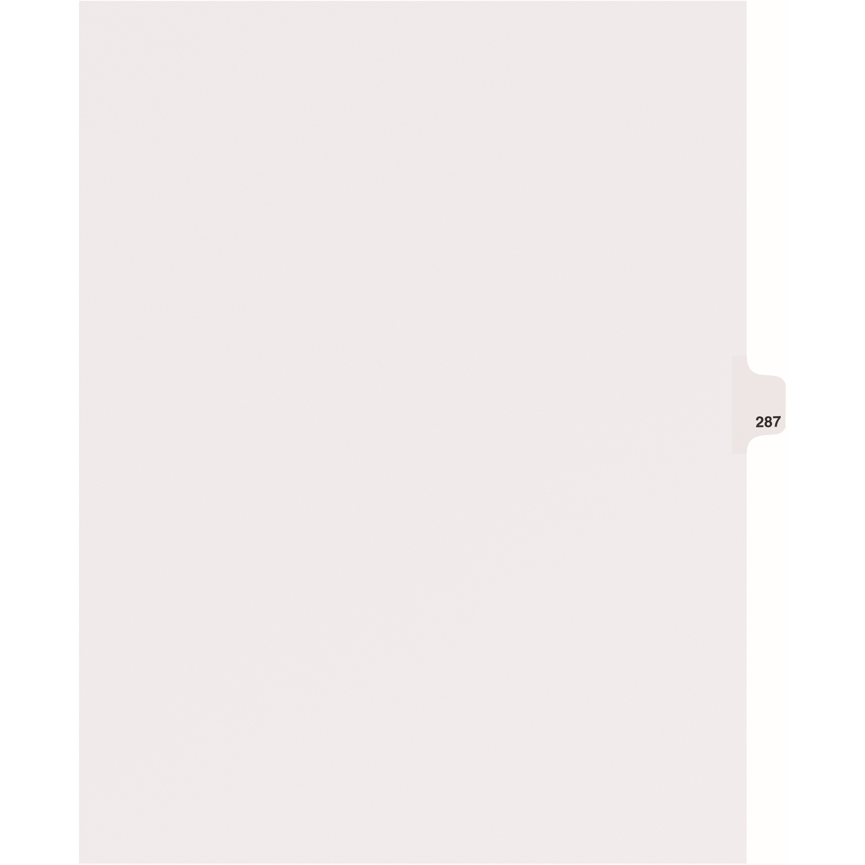 Avery® Side Tab Individual Legal Dividers - 25 x Divider(s) - Side Tab(s) - 287 - 1 Tab(s)/Set - 8.5" Divider Width x 11" Divider Length - Letter - 8.50" Width x 11" Length - White Paper Divider - 20% Recycled - 1