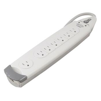 Belkin Home/Office Surge Protector, 7 Outlets, 6 ft Cord, 1045 Joules, White