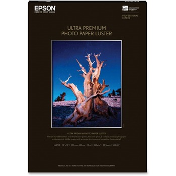 Epson Ultra Premium Photo Paper, Luster, 64 lb, 13&quot; x 19&quot;, 50 Sheets/Pack