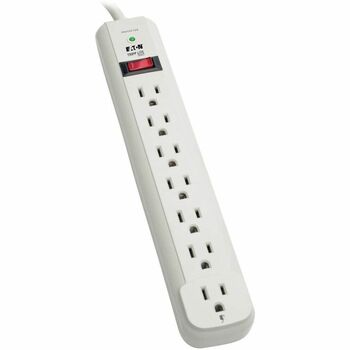 Tripp Lite by Eaton STRIKER Surge Suppressor, 7 Outlets, 6 ft Cord, 1080 Joules, Light Gray