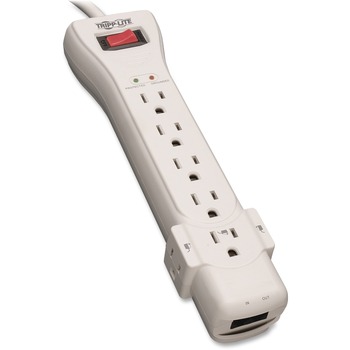 Tripp Lite by Eaton SUPER7TEL Surge Suppressor, 7 Outlets, 7 ft Cord, 2520 Joules, Light Gray