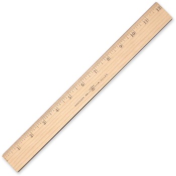 Westcott Wood Ruler, Single Metal Edge, Metric, 1/16&quot; Scale, 30 cm