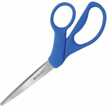 Westcott Preferred Line Stainless Steel Scissors, 8 in, Bent, Blue