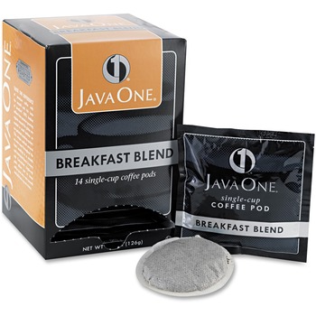 Java One Coffee Pods, Breakfast Blend, Single Cup, 14/Box