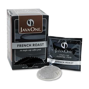 Java One Coffee Pods, French Roast, Single Cup, 14/Box