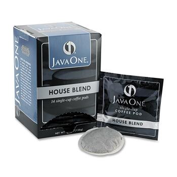 Java One Coffee Pods, House Blend, Single Cup, 14/Box
