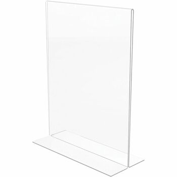 deflecto Stand Up Sign Holder, Portrait, 8 1/2&quot;W x 11&quot;H, Clear