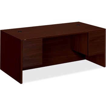 HON 10500 Series 3/4-Height Double Pedestal Desk, 72w x 36d x 29-1/2h, Mahogany