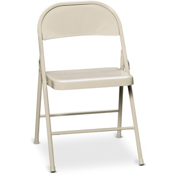 HON All-Steel Folding Chairs, Light Beige, 4/Carton