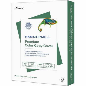 Hammermill Premium Color Copy Cover, 100 Bright, 60 lb, 8.5&quot; x 11&quot;, White, 250 Sheets/Pack