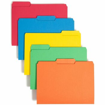 Smead Interior File Folders, 1/3 Cut Top Tab, Letter, Assorted, 100/Box
