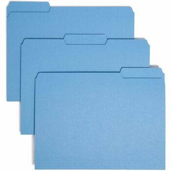 Smead Interior File Folders, 1/3 Cut Top Tab, Letter, Blue, 100/Box
