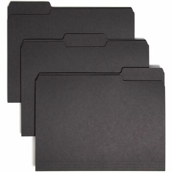Smead Interior File Folders, 1/3 Cut Top Tab, Letter, Black, 100/Box
