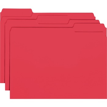 Smead Interior File Folders, 1/3 Cut Top Tab, Letter, Red, 100/Box