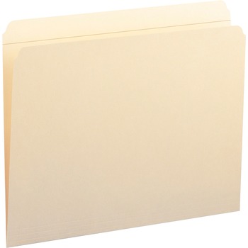 Smead File Folders, Straight Cut, Reinforced Top Tab, Letter, Manila, 100/Box