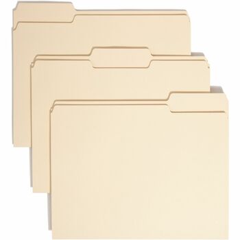 Smead 100% Recycled File Folders, 1/3 Cut, One-Ply Top Tab, Letter, Manila, 100/BX