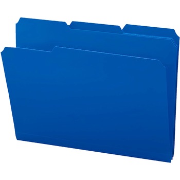 Smead Waterproof Poly File Folders, 1/3 Cut Top Tab, Letter, Blue, 24/Box