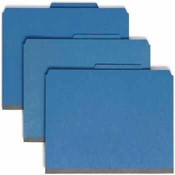 Smead Pressboard Classification Folders, Letter, Four-Section, Dark Blue, 10/Box