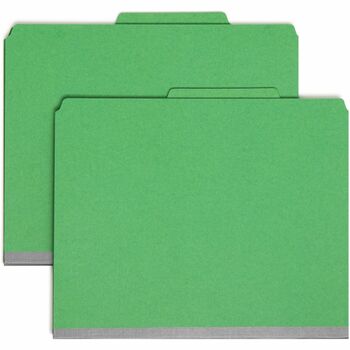 Smead 3&quot; Expansion Classification Folder, 2/5 Cut, Letter, 8-Section, Green, 10/Box