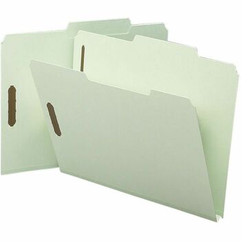 Smead One Inch Expansion Fastener Folder, 2/5 Top Tab, Letter, Gray Green, 25/Box