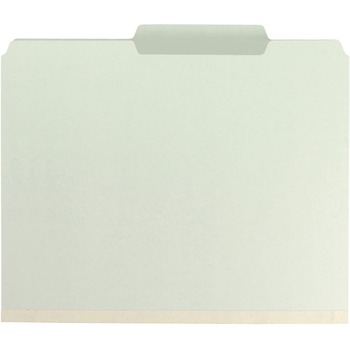 Smead Two Inch Expansion Fastener Folder, 2/5 Top Tab, Letter, Gray Green, 25/Box
