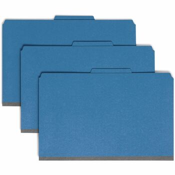 Smead Pressboard Classification Folders, Legal, Four-Section, Dark Blue, 10/Box