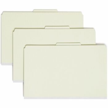 Smead Pressboard Classification Folders, Legal, Four-Section, Gray/Green, 10/Box