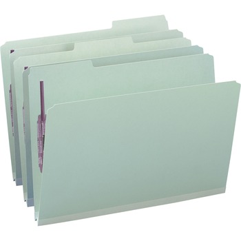 Smead One Inch Expansion Fastener Folder, 1/3 Top Tab, Legal, Gray Green, 25/Box