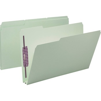 Smead Two Inch Expansion Fastener Folder, 1/3 Top Tab, Legal, Gray Green, 25/Box