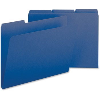 Smead Recycled Folders, One Inch Expansion, 1/3 Top Tab, Letter, Dark Blue, 25/Box