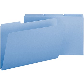 Smead Recycled Folders, One Inch Expansion, 1/3 Cut Top Tab, Legal, Blue, 25/Box