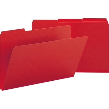 Smead Recycled Folder, One Inch Expansion, 1/3 Top Tab, Legal, Bright Red, 25/Box