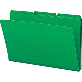Smead Recycled Folder, One Inch Expansion, 1/3 Cut Top Tab, Legal, Green, 25/Box