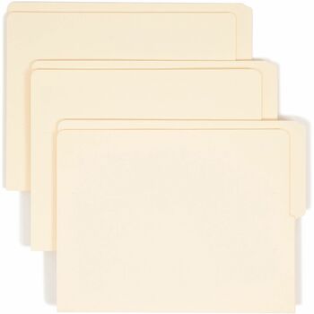 Smead Folders, 1/2 Cut Top, Reinforced End Tab, Letter, Manila, 100/Box