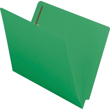 Smead Two-Inch Capacity Fastener Folders, Straight Tab, Letter, Green, 50/Box